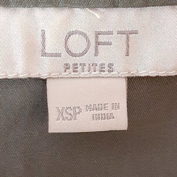 Women's LOFT Army Green Safari Utility Jacket; Zipper & Snaps; Pockets; Size XSP - Picture 4 of 6